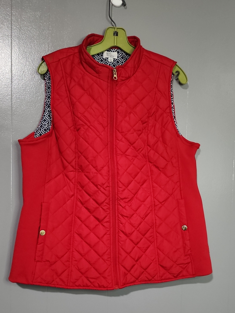 Kim Rogers Red and Black Quilted Vest